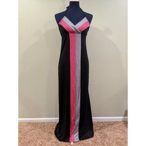 Long Black and Pink Maxi Sundress